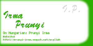 irma prunyi business card